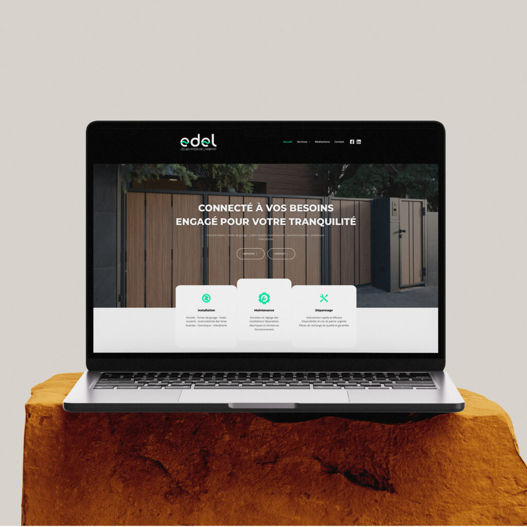Création d'un design web sur mesure pour EDEL. Il s'agit de la maquette du site internet.