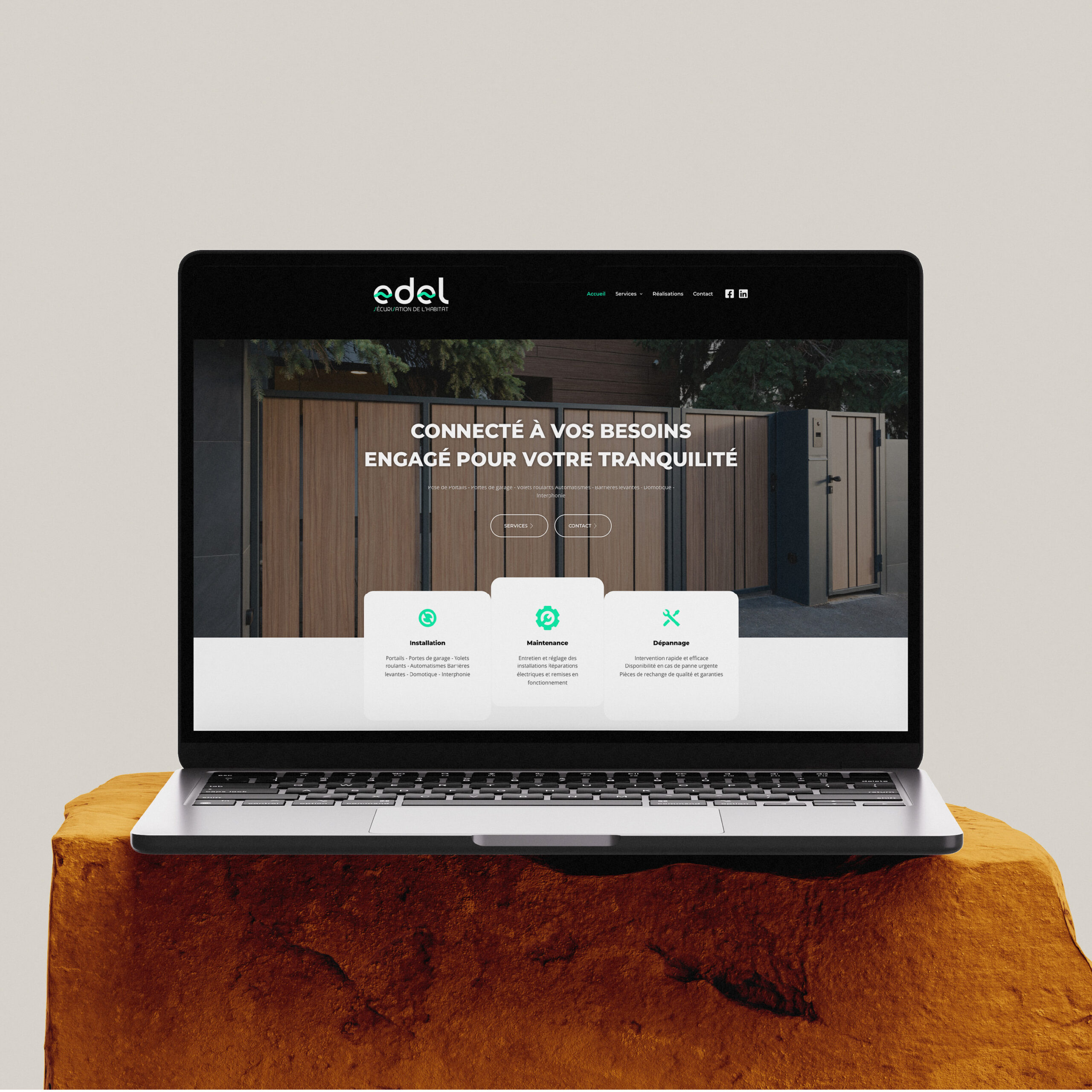 Création d'un design web sur mesure pour EDEL. Il s'agit de la maquette du site internet.
