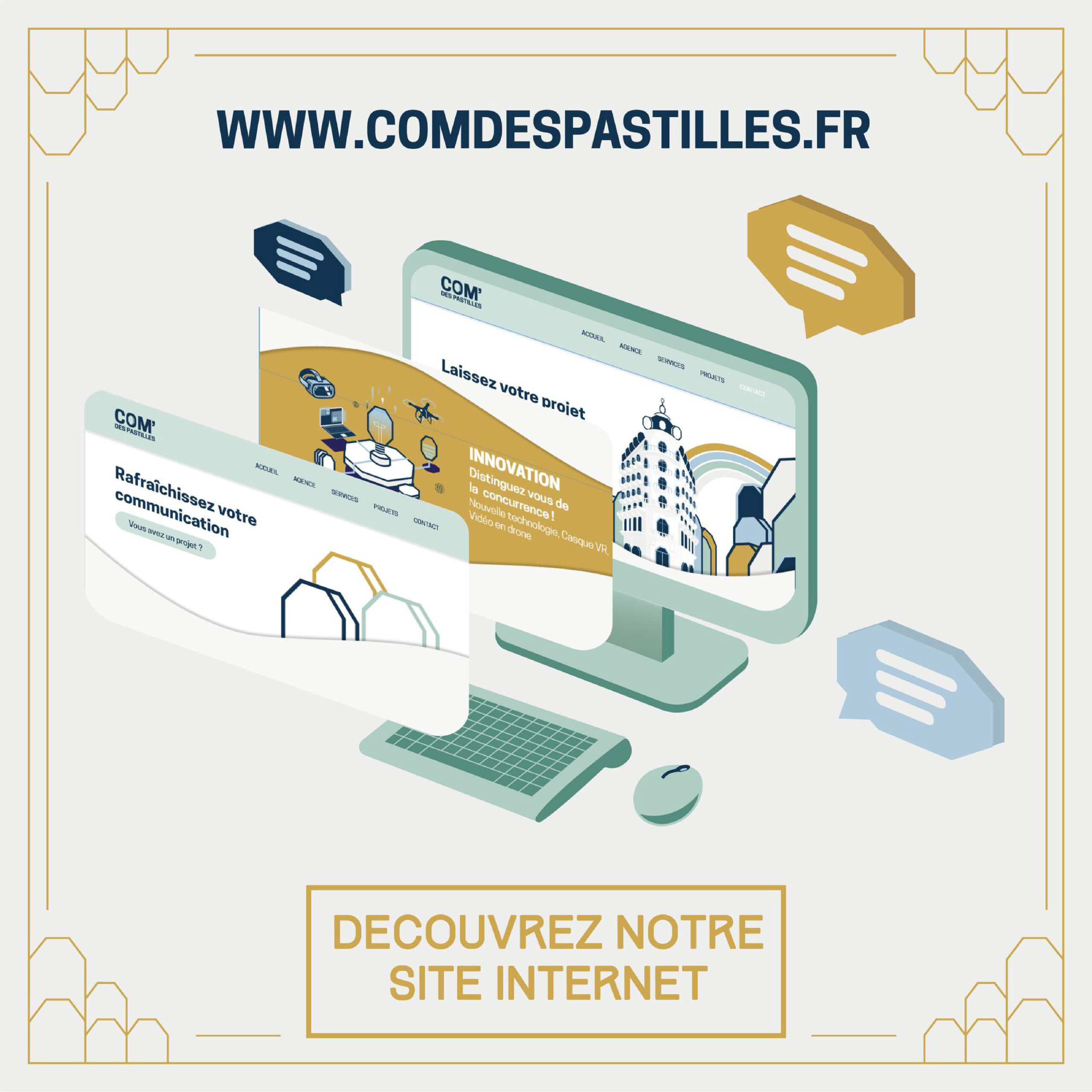 Réalisation d'un design web pour le facebook de Com'des pastilles.