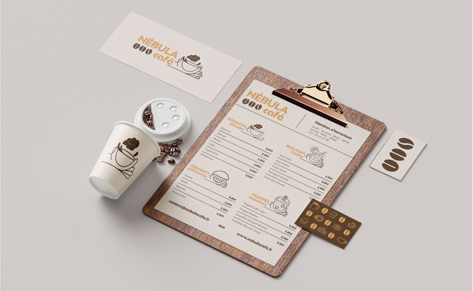 Graphiste à Clermont-Ferrand : création d'un branding pour Nebula cafe