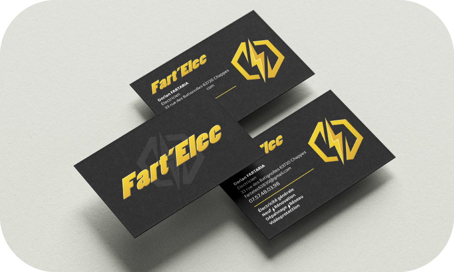Supports imprimés : carte de visite Fart'Elec