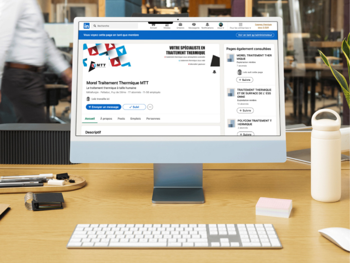 Design web en Auvergne : création de la bannière linkedin pour la société MTT.