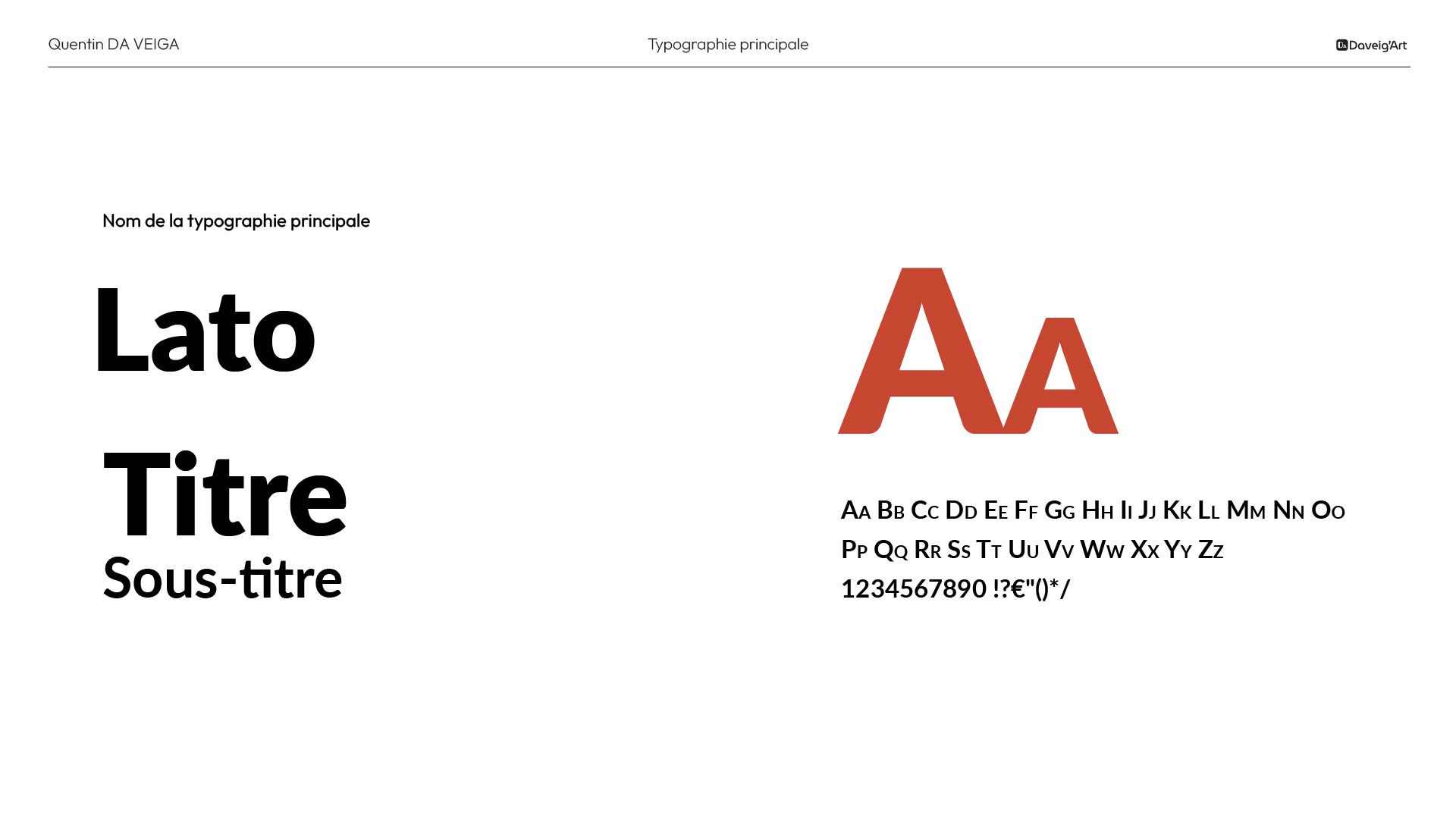 Création identité visuelle à Vichy : Charte graphique la Saigne, les typographies principales.