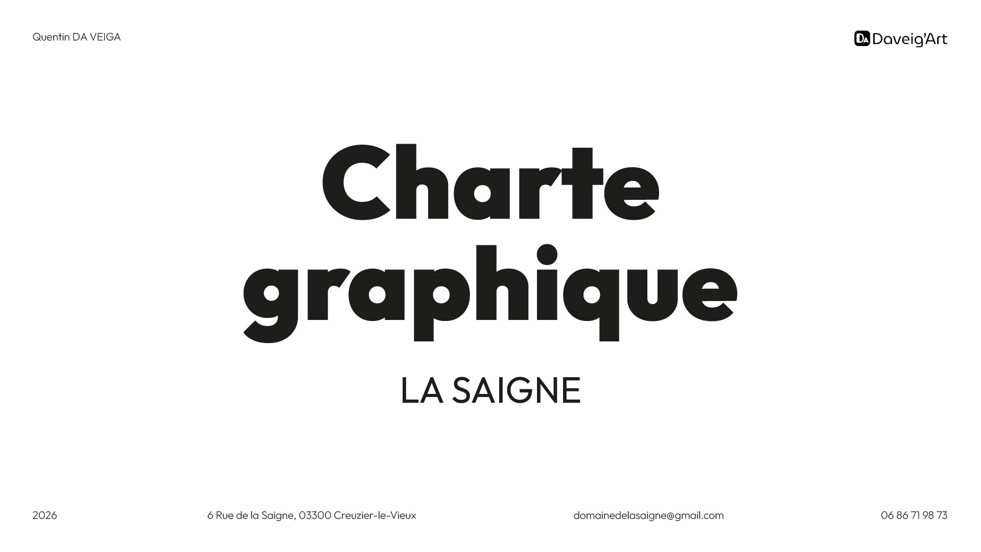 Création identité visuelle à Vichy : Première page de la charte graphique.
