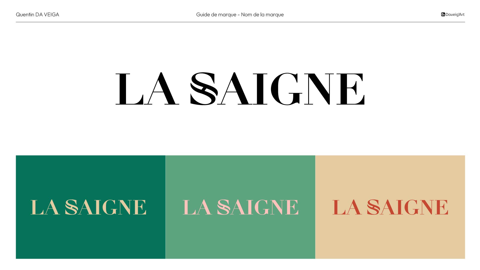 Création identité visuelle à Vichy : Charte graphique la Saigne, logo page 4