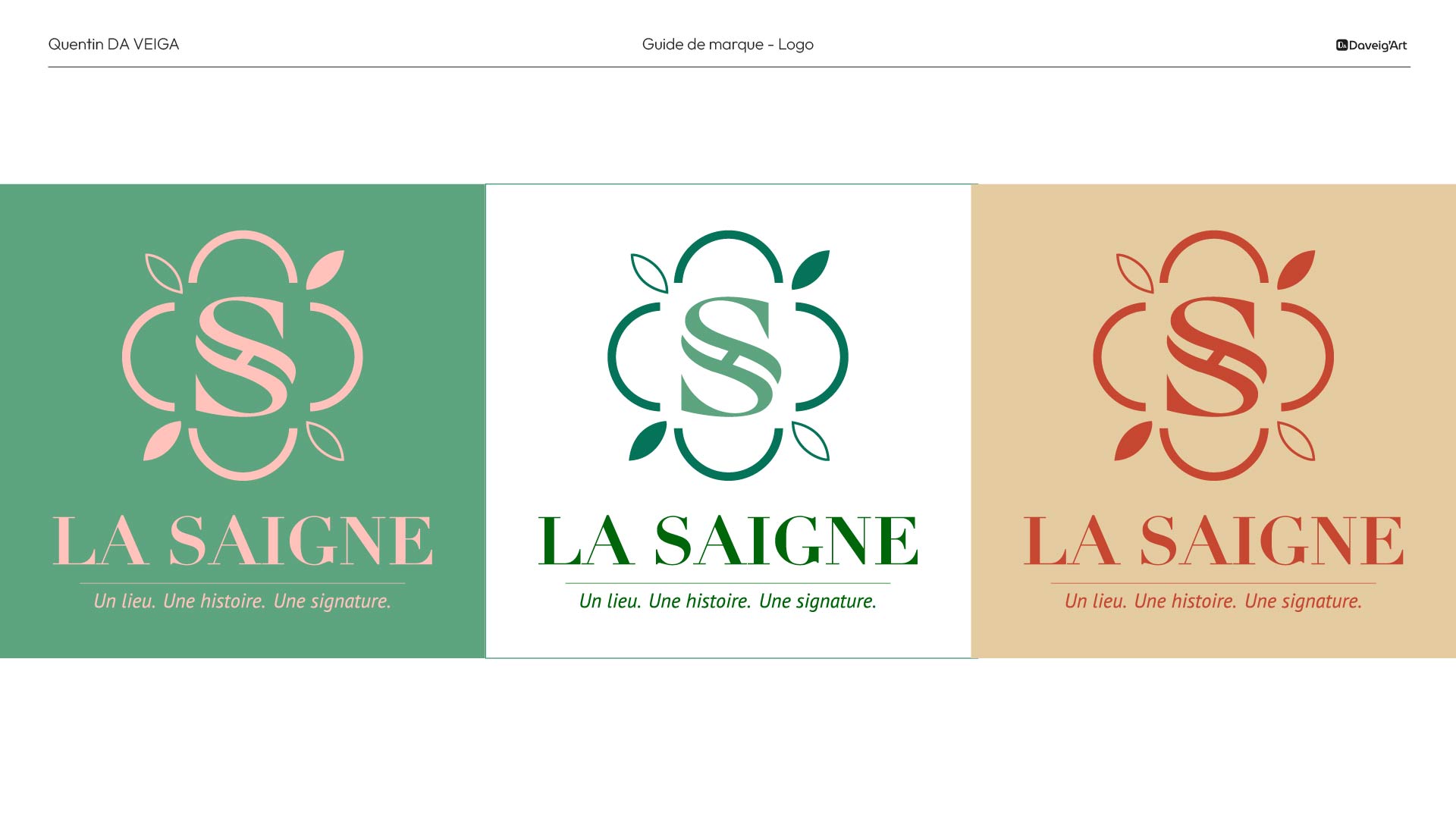 Création identité visuelle à Vichy : Charte graphique la Saigne, logo page 8