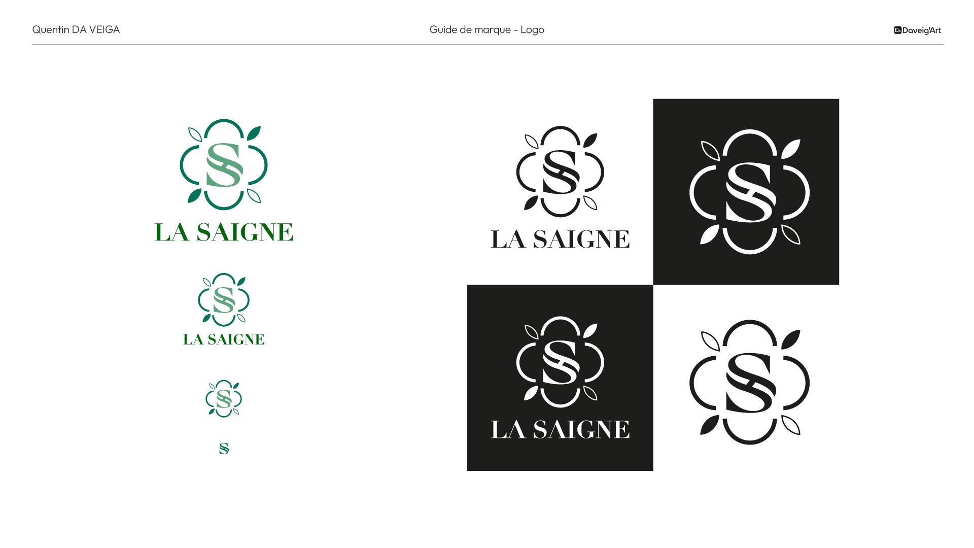 Création identité visuelle à Vichy : Charte graphique la Saigne, logo page 9