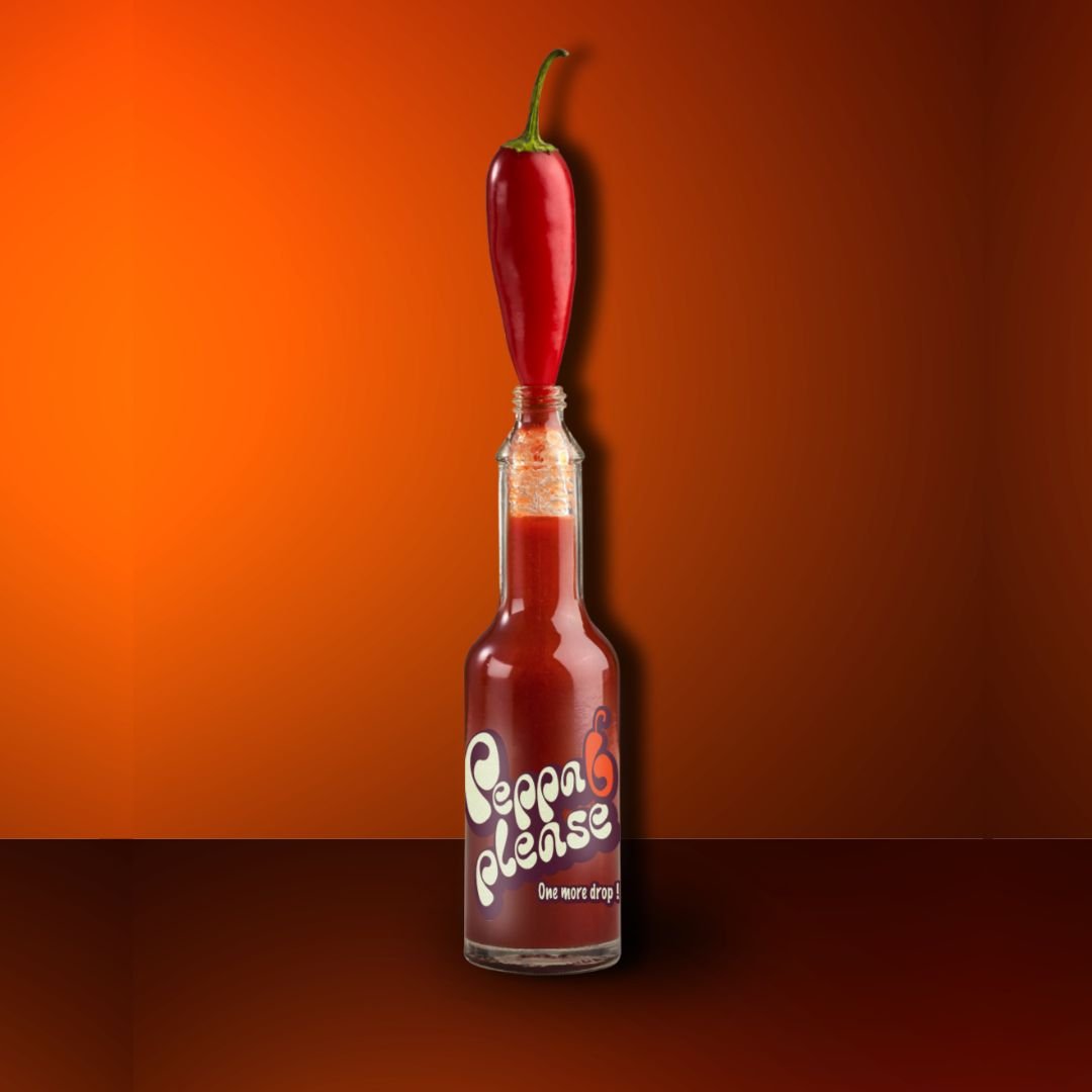 Bouteille de sauce piquante Peppa Please.