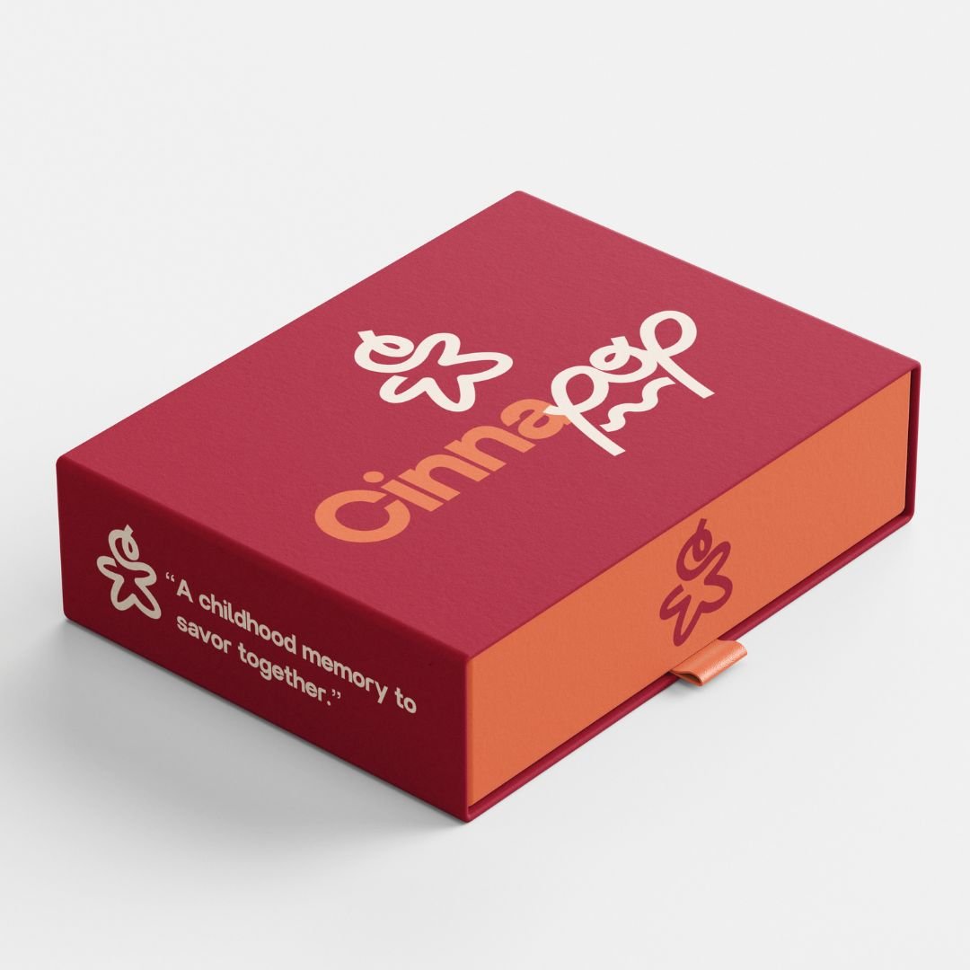 Packaging CinnaPop, boîte à biscuits.