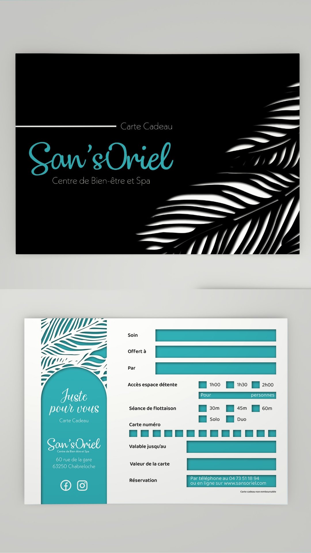 Carte cadeau pour le centre de bien être San'sOriel