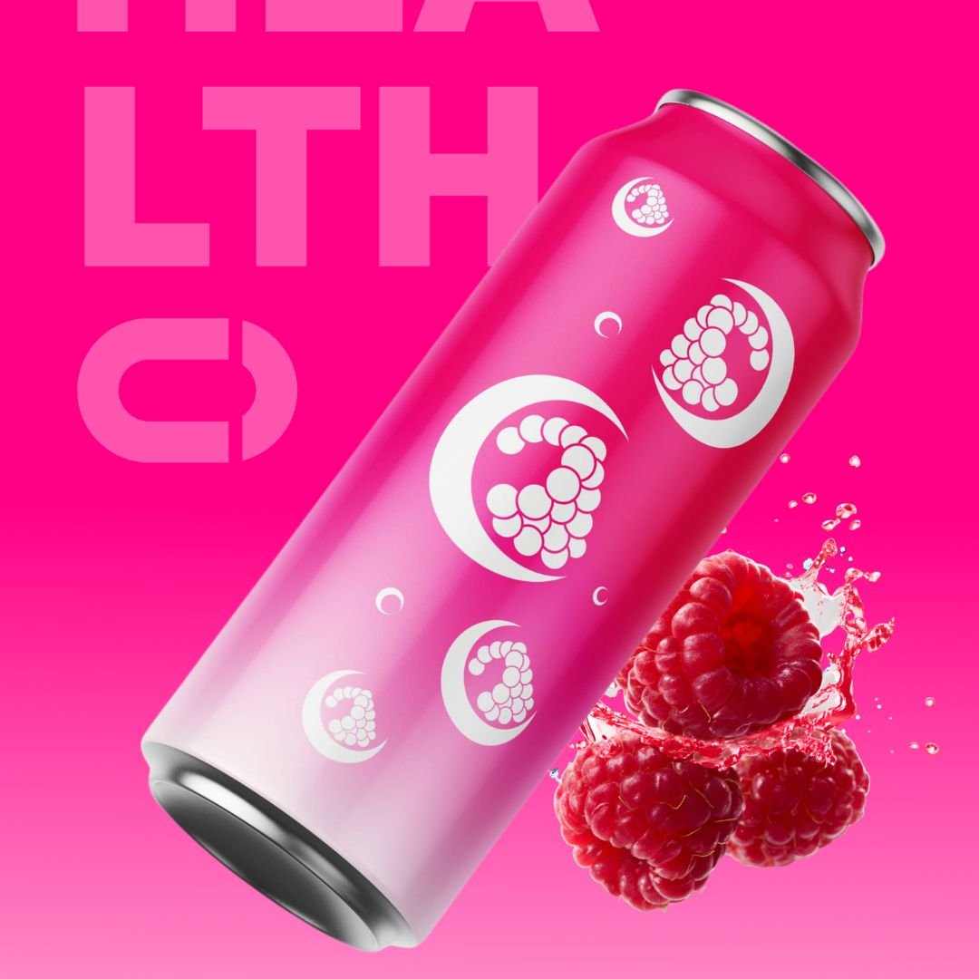 Design cannette framboise de la marque Oh Belly