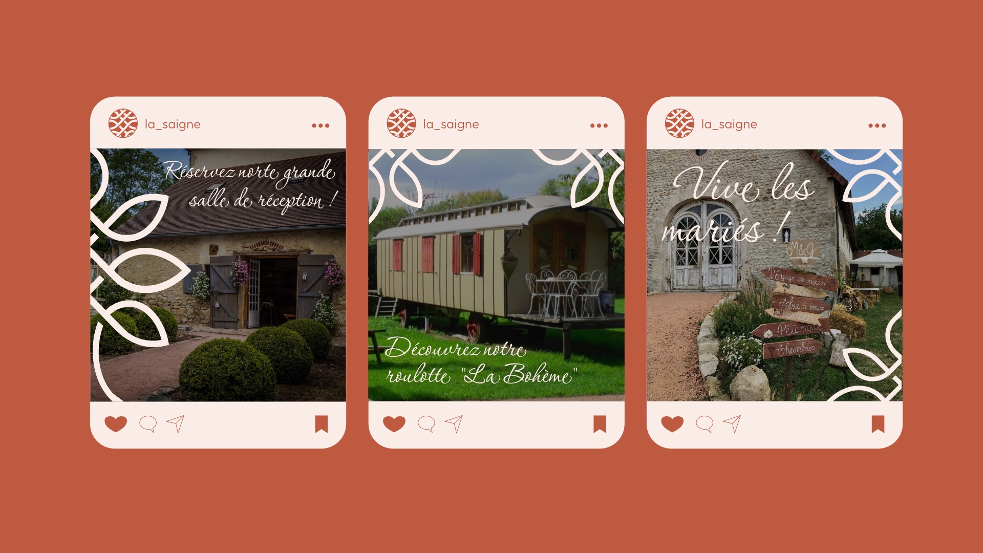 Logo et identité visuelle : Templates pour les réseaux sociaux du domaine de La Saigne
